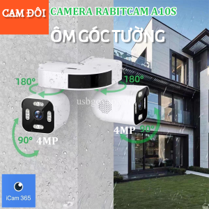 Camera IP WiFi Rabitcam 2 Camera Xoay Độc Lập Ôm Góc Tường 8MP (4MP+4MP)