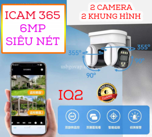 (CAMERA ĐÔI) Camera IP WiFi Ngoài Trời IQ2 Rabitcam 2 Camera Xoay Độc Lập 6MP (3MP+3MP)