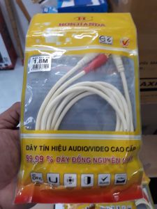 Dây AV 3.5 Ra 2 Bông Sen Dây Đồng Nguyên Chất 1.8M - Chính Hãng