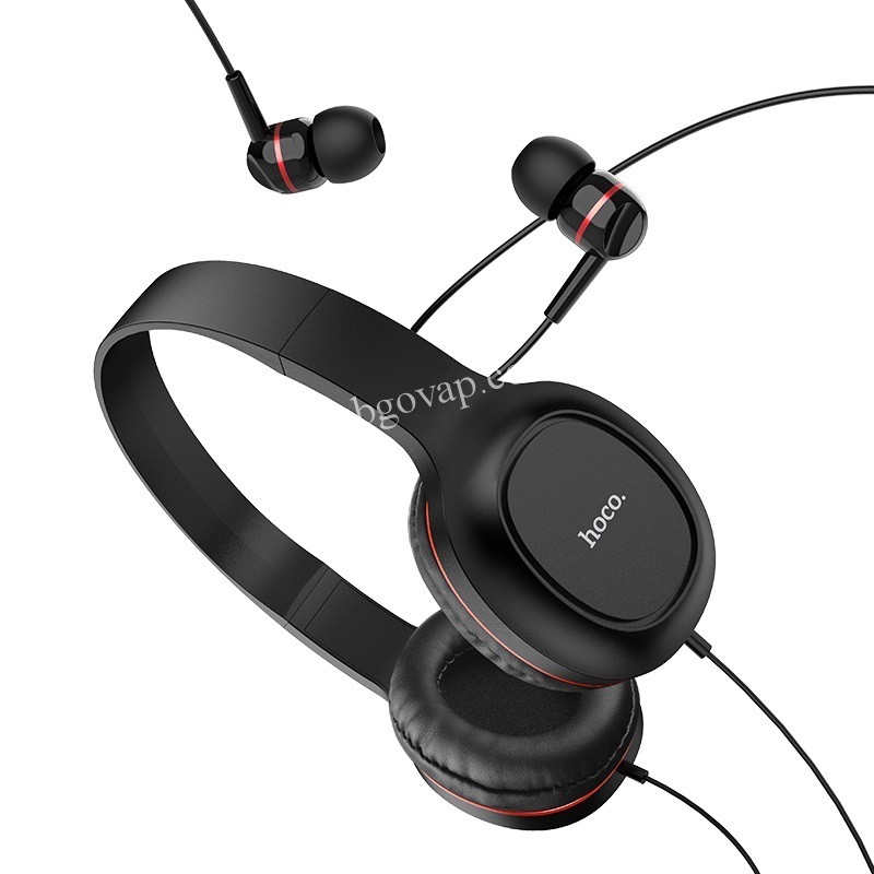 Tai nghe chụp tai Hoco W24 có dây tặng kèm tai nghe 3.5 - Hàng chính hãng