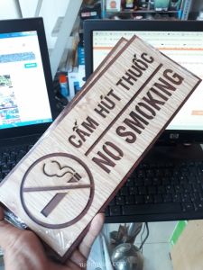 Bảng Trang Trí Cấm Hút Thuốc ( NO SMOKING ) - 12 x 30cm