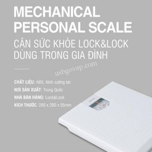 Cân Sức Khỏe Lock&Lock Dùng Trong Gia Đình Max 120kg Full Box - Chính Hãng
