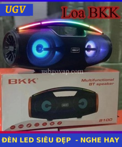 Loa Karaoke Bluetooth 5.0 BKK100 Kèm Micro Có Dây Led Đẹp Nghe Hay