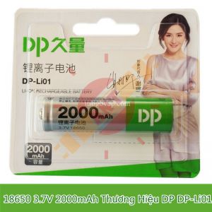 Pin Sạc 3V7 18650 Hàng Chuẩn Thương Hiệu DP 2000mAh - Dùng Cho Loa, Quạt Mini