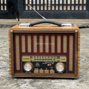 Đài Radio Vân Gỗ Phong Cách Cổ Điển R-1949BT - Nghe Radio, Nhạc Qua Usb, Thẻ Nhớ, Có Bluetooth