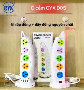 Ổ Cắm Điện CYX Nhiếp Đồng, Dây Đồng Nguyên Chất, Dây 3M - 10 Ổ Cắm - 3 USB - 1 TYPEC