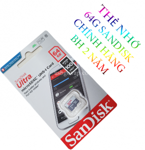 Thẻ Nhớ MicroSD SanDisk 64Gb, 32Gb 100Mb/s Class 10 - Chính hãng