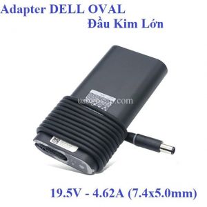 Adapter Sạc Zin Dell OVAL 19.5V-4.6A 90W Đầu Kim Lớn 7.4X5.0MM Kèm Dây Nguồn