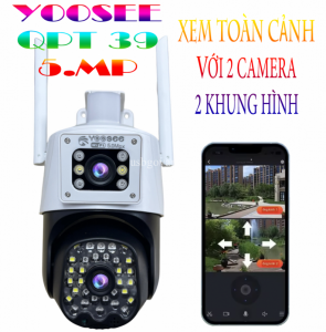 Camera IP Wifi Yoosee Ống Kính Kép 5MPX Siêu Nét  Xem 2 Màn Hình Cùng Lúc Góc Rộng Có Cổng Lan