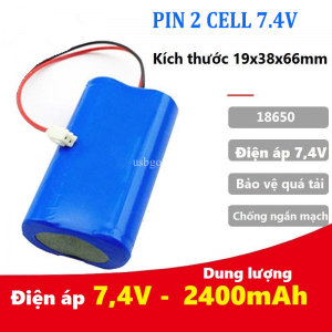 Pin 3V7 2 Cell Có Jack Cắm Thay Cho Loa Bluetooth, Micro