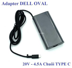 Adapter Sạc Dell OVAL 20V-4.5A 90W Đầu Type C Kèm Dây Nguồn