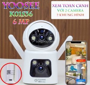 Camera WiFi Trong Nhà Yoosee AI Thông Minh 4K 6MP Siêu Nét - Xem 2 Mắt 2 Khung Hình