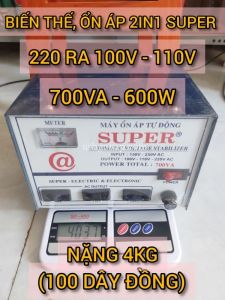 (100% Dây Đồng) Biến Thế, Ổn Áp Điện Tự Động 220V Sang 110V - 100V - SUPER 700VA Cao Cấp 2 IN 1