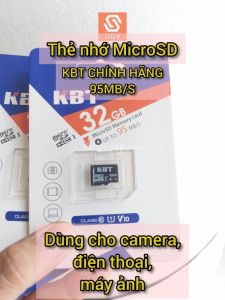 Thẻ Nhớ Micro SD KBT 32GB/64GB 95Mb/S Box Class10 - Chuyên Cho Camera/Máy Ghi Hình - Chính hãng
