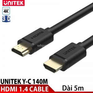 Cáp HDMI UNITEK Y-C140M - 4K Ultra HD & 3D Dây 5M
