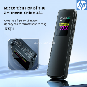 Máy Ghi Âm Mini Kỷ Thuật Số HP XXJ1 64GB Lọc Âm, Chống Ồn Màn Hình Màu LCD