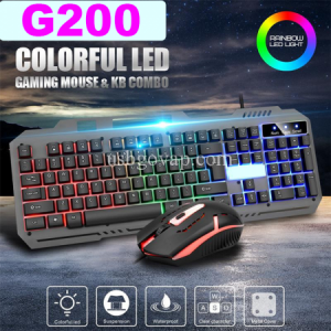 Combo Bàn Phím Và Chuột Có Dây Gaming Skylion G200 COLORFUL LED