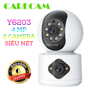 Camera WiFi 2 Khung Hình CARECAM 4MP FULLHD 2K Hồng Ngoại, Xoay 360 Độ