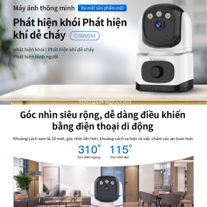 Camera WiFi Trong Nhà Vstarcam CS995M Phát Hiện Khói, Khí Ga Dễ Cháy