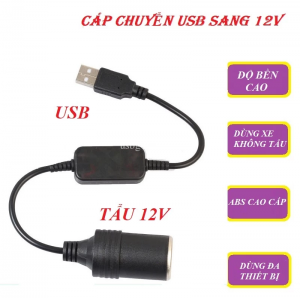 Bộ Chuyển Nguồn Usb 5V Sang Đầu Tẩu Xe 12V